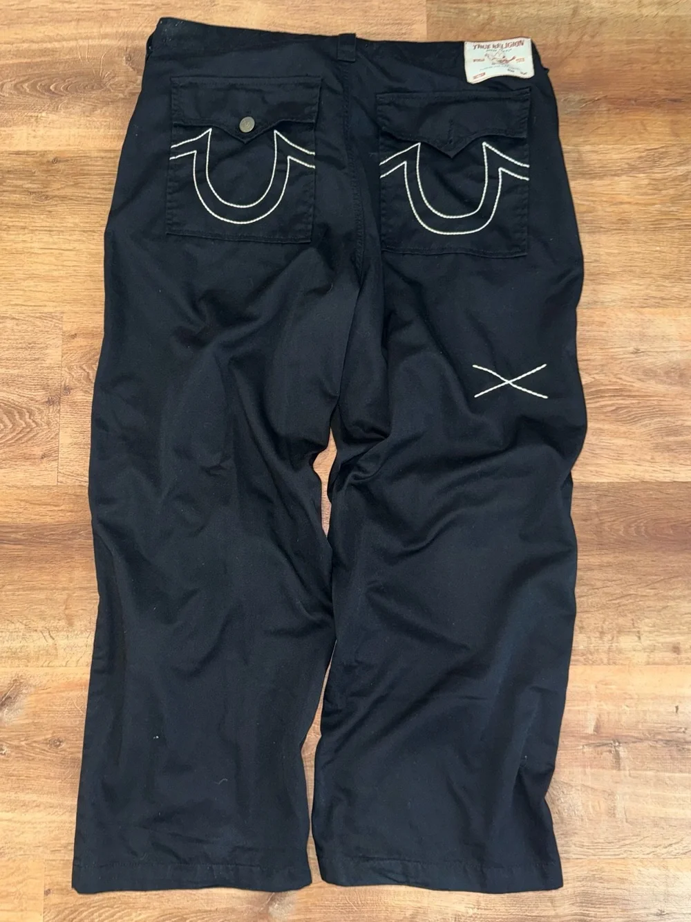 True Religion Wide Leg/Baggy Black Pants Size 40 Waist